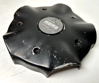 Tampa central de roda MOMO IDEA antiga liga de alumínio preta com emblema 93 #2 - Imagem 1 de 4