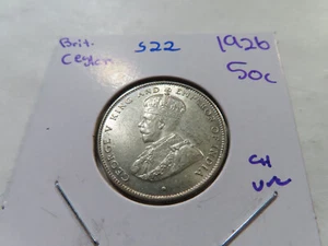 S22 Ceylon britannico 1926 50 centesimi a scelta UNC - Foto 1 di 2