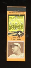 1934 Diamond Match Co. Matchbook Cover Silver Border Baseball Virgil Davis EX