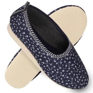 Damen Hausschuhe Ballerinas Blau Blumenmuster Gr. 36-42 filsko Garderen - Bild 1 von 8