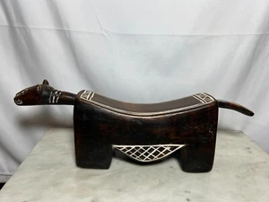 African Dinka Headrest Zoomorphic Style From Sudan 20" X 2.5" X 5.5" African Art - Picture 1 of 8