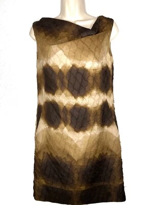 ESCADA SPORT Vintage 1980s Asymmetrical Neck Pleated Dress Pin Tuck Sz 34 - Image 1 of 4