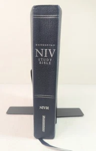 NIV Study Bible 2002 Top Grain Genuine Leather Blue/Navy - Picture 1 of 14