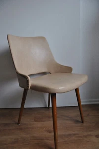 50er Jahre Cocktailstuhl Beige Rockabilly Klassiker Stuhl Sessel Cocktail 50s - Bild 1 von 6