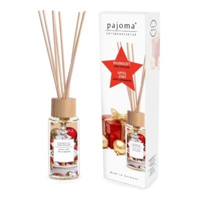 Pajoma winterlicher Raumduft Apfel Zimt 100ml mit 10 Rattanstäbchen - Bild 1 von 3