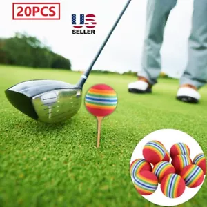 20Pcs Foam Sponge Golf Training Soft Balls Elastic Indoor Practice Rainbow USA - Picture 1 of 19