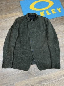 Mens Masnada Linen Cotton Avant Garde Green Blazer Jacket Size 54 / L - Picture 1 of 24