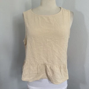 Anrabess Crop Top Womens M Beige Ruffle Festival Summer Beacy Vacation Y2K - Picture 1 of 9
