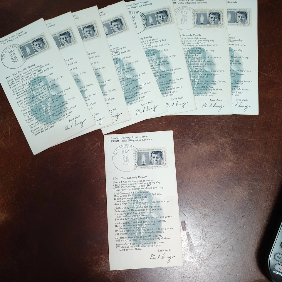 John F Kennedy In Memoriam Postcards With First Day Of Issue Stamps Lot of 8  - Image 1 of 3