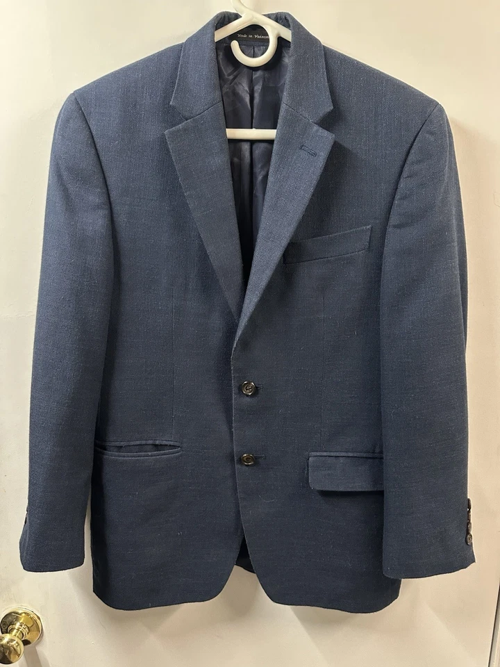 Blazer Ralph Lauren Hombre 36S Azul Tweed Mezcla de Lino Abrigo Chaqueta Lujo Foto 1 de 4