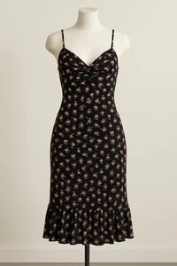 Vtg Y2k Babydoll Slip Dress S Black Mesh Butterfly Whimsigoth Dark Fairy Maxi - Picture 1 of 11