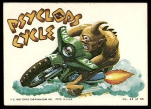 1980 Topps Weird Wheels #41 Psychops Cycle Excelente+ Estado - Imagen 1 de 2