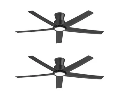 QRMOK 2-pack 52 in. Indoor, Outdoor Black LED Ceiling Fan with Light, Remote - Image 1 of 4