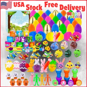 Pre Filled Easter Party Eggs with Party Favors Assortment Surprise Egg Hunt 60Pc - Picture 1 of 12