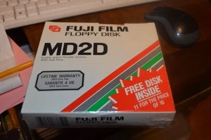 NEW SEALED Vtg 5.25 Floppy Disks FUJI FILM MD2D 10 Multi-color 5 1/4 Diskettes - Photo 1/5