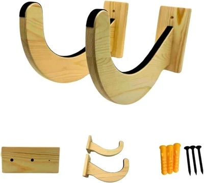 Surfboard Wall Mount Rack - Wooden Surf Board Wall Hangers - Adjustable Outdo... - Image 1 of 4