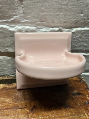 Vintage Pink  31 Soap Dish Ceramic Tile Wall Bath Tub Soap Holder - Image 1 of 4