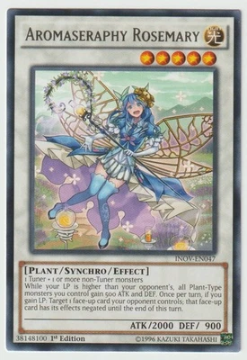 YuGiOh! Aromaseraphy Rosemary INOV-EN047  1st Ed. Rare Near Mint - TOP LOADED!!! - Image 1 of 3