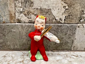NAPCO Porcelain Red Devil Baby Playing Violin - Picture 1 of 5