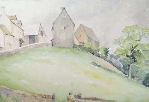 Original Charcoal & Watercolour, 'Hilly Village', 1940's , Frank Harold Read - Picture 1 of 3