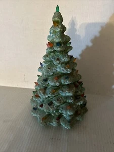 Ceramic Vintage Christmas Tree 12” inch Glitter Multicolor Bulbs Light No Base - Picture 1 of 6