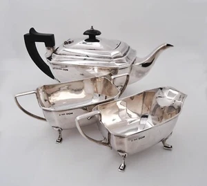 Juego de té inglés plata de ley maciza 9205 BRS Sheffield 1941 aprox. 1266 g - Imagen 1 de 12