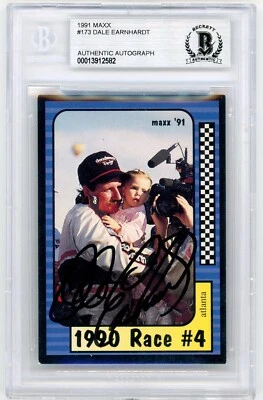 Dale Earnhardt Sr. 1991 Maxx #173 Autograph BAS Beckett Authentic - Image 1 of 3