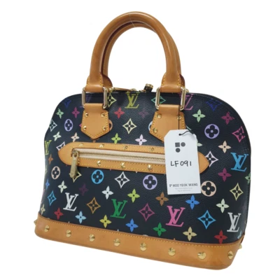 Authentic Louis Vuitton Alma PM Monogram Multicolor Noir M92646 Guaranteed LF091 - Image 1 of 4