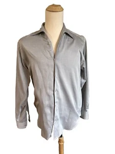 Equilibrio Men’s Dress Shirt Size L Grey Concealed Collar Buttons Made In EU - Picture 1 of 12