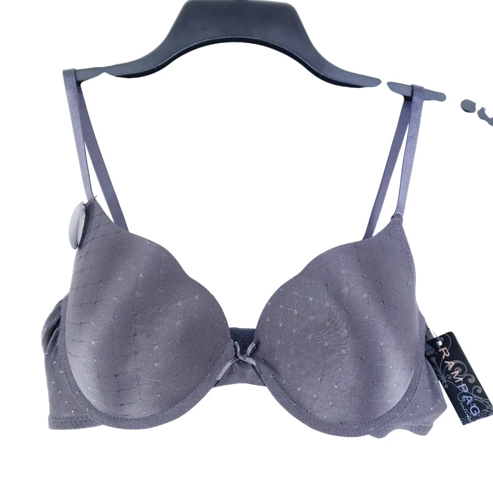 Sujetador push-up Rampage talla 38C gris con correas ajustables y soporte con aros Foto 1 de 4