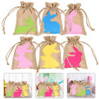  6 Pcs Bunny Drawstring Bag Cloth Baby Shower Gift Bags for Girls Packing