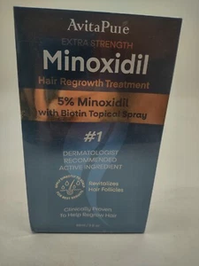 NEW AvitaPure 5% Minoxidil Biotin Topical Spray Hair Growth 60ml/2FL OZ - Picture 1 of 3