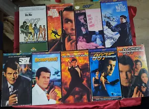 James Bond (Connery, Lazenby, Moore, Dalton, Brosnan) 9 VHS set - Picture 1 of 2