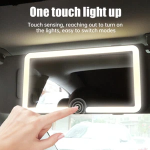 70 LEDs Car Sun Visor Vanity Mirror Rechargeable Makeup Mirror with 3Light Modes - Picture 1 of 21
