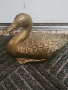 Solid Vintage Brass Heavy Duck, Brass Home Decor, Door Stopper - Picture 1 of 6