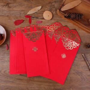 10pcs Red Gold Printing Red Pocket Paper Lucky Money Bag  Wedding