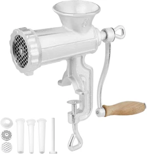 Manual meat grinder, heavy-duty cast iron grinder with clamp and accessories - Picture 1 of 12