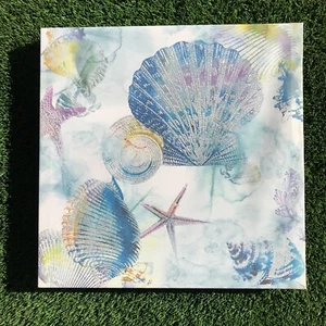 Seashell Starfish Watercolor Painting Canvas Print Wall Art - Picture 1 of 6
