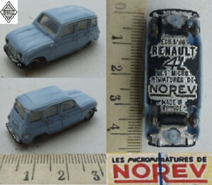 Renault 4 L bleu micro norev n 4 echelle HO 1/86 ieme 46 mm