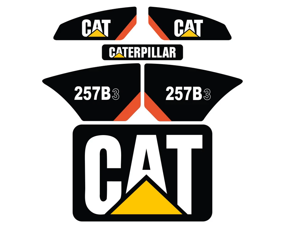 Kit de decalques adesivos 257B3 CAT minicarregadeira - FRETE GRÁTIS - Imagem 1 de 1