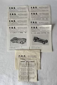 8 Vintage FDS AUTOmodelli Paper Toy Car Metal Kit Information Sheets + Others - Picture 1 of 8