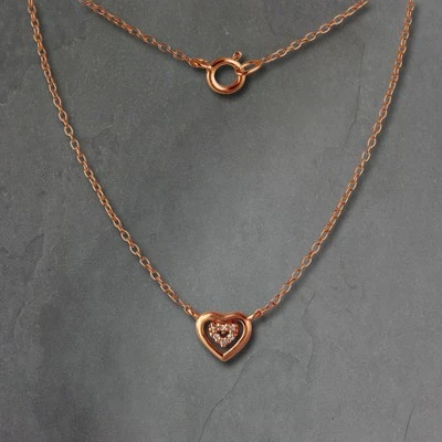 Collana Silberdream In Argento 925 Placcato Oro 45Cm Cuore Argento Rosa SDK8009E - Immagine 1 di 4