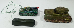 Lot of 2 Vintage Toy Military Vehicles Tin US Army Patton M-15 Armored 03871 25 - Picture 1 of 11