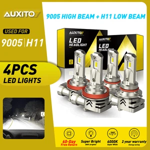 CANBUS LED Headlight Bulbs Conversion Kit 9005 H11 High Low Beam Bright White 4X - Picture 1 of 10
