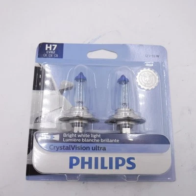 Paquete de 2 bombillas Philips H7CVB2 CrystalVision Ultra 12V 55W hasta 4000K blanco brillante Foto 1 de 4