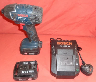 Bosch GDR 14.4V Cordless Professional Impact Driver 2 x Battery + Charger - Image 1 of 4