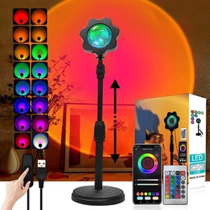 RUISHINE Lámpara Puesta de Sol Proyector Luces LED APP Control Remoto, Luz Puesta de Sol 16 Colores... - Imagen 1 de 6