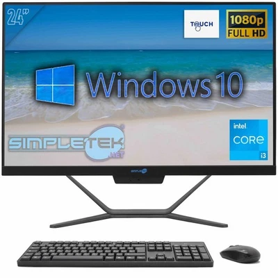 Aio All IN One Touch Screen i3 24 " Full HD Windows 10 8GB 120GB PC Touchscreens - Image 1 of 4