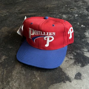 Vintage 90s Deadstock Philadelphia Phillies Snapback Red And Blue - Picture 1 of 5