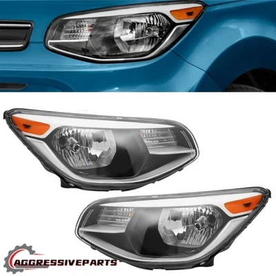 For Kia Soul 2014-2019 Headlights Headlamps Halogen Pair Left Right W/O Bulbs - Image 1 of 4